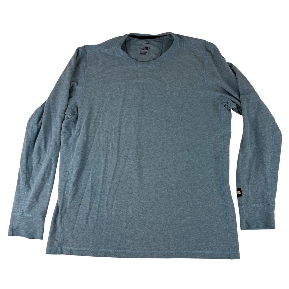 The North Face Long Sleeve Shirt Mens XL Blue Heather Crewneck A3MG5